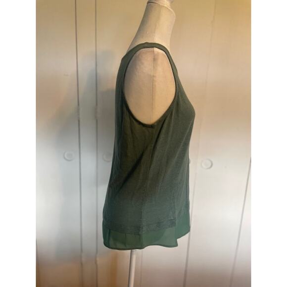 Sigrid Olsen Women Size Small Knit Tanktop Green Linen Blend - Picture 3 of 5